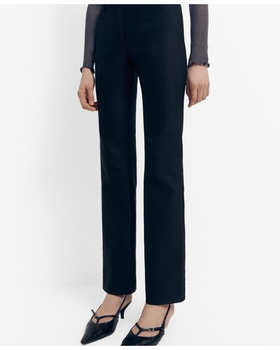 Mango Side Slit Suit Pants - Blue