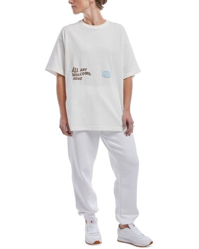 Reebok Fleece jogger Pants - White