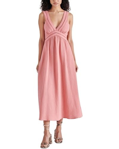 Steve Madden Taryn Cotton Gauze Midi Dress - Pink