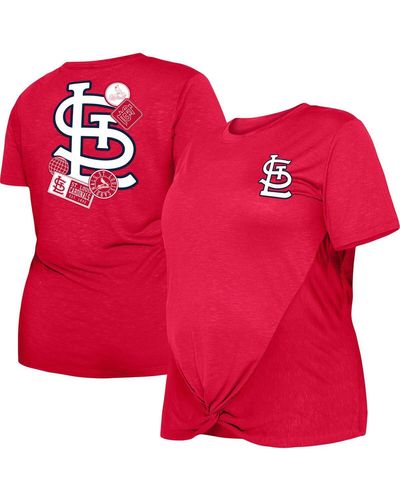KTZ St. Louis Cardinals Plus Size Two-hit Front Knot T-shirt - Red