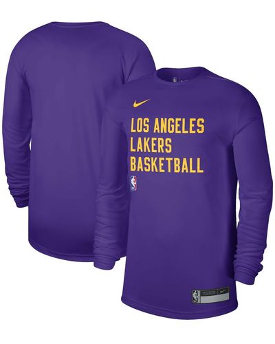 Nike And Los Angeles Lakers 2023/24 Legend On-court Practice Long Sleeve T-shirt - Purple