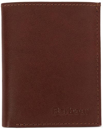 Barbour Colwell Small Leather Billfold Wallet - Brown