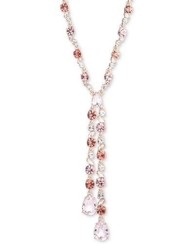 Givenchy Gold-tone Crystal Lariat Necklace - White