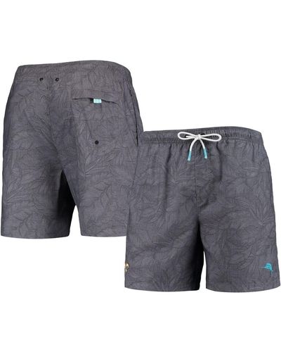 Tommy Bahama New Orleans Saints Naples Layered Leaves Swim Trunks - Gray