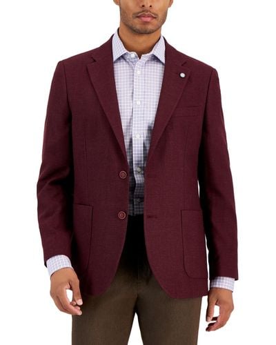 Nautica Modern-fit Active Stretch Woven Solid Sport Coat - Red