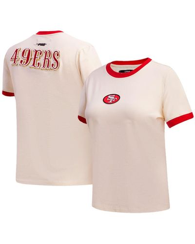 Pro Standard Distressed San Francisco 49ers Retro Classic Ringer T-shirt - Pink