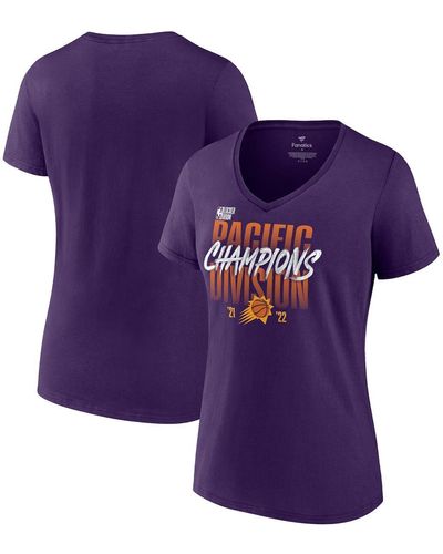 Fanatics Phoenix Suns 2022 Pacific Division Champions Locker Room V-neck T-shirt - Purple