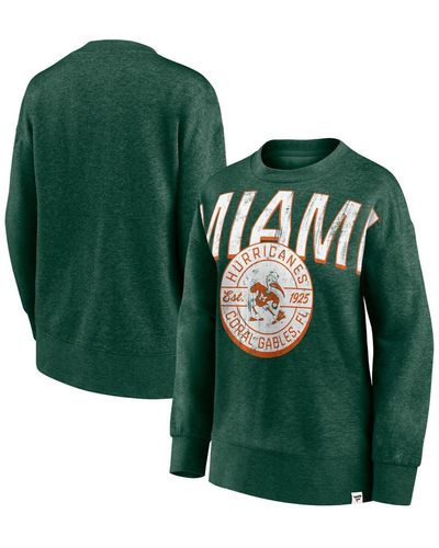 Fanatics Branded Miami Hurricanes Jump Distribution Pullover Sweatshirt - Green