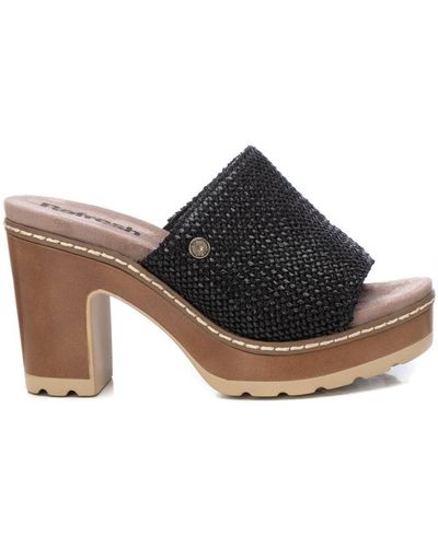 Xti Heeled Jute Platform Sandals By - Brown