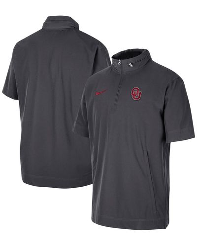 Nike Oklahoma Sooners Coaches Half-zip Short Sleeve Jacket - Blue