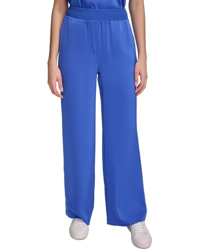 Calvin Klein Pull-on Wide-leg Pants - Blue