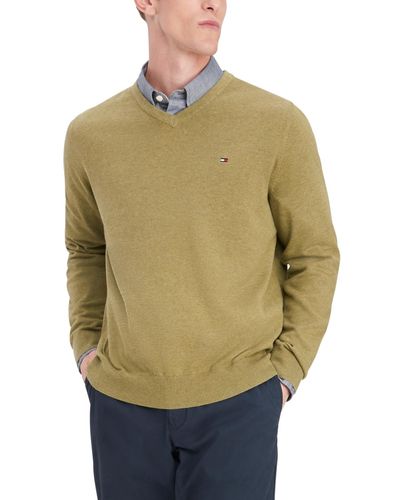 Tommy Hilfiger Big & Tall Syracuse V-neck Sweater - Green