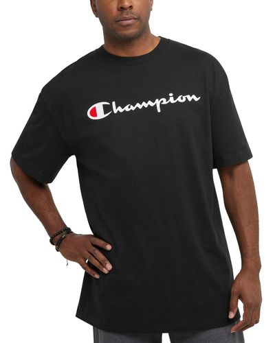 Champion Big & Tall Classic Standard-fit Logo Graphic T-shirt - Black
