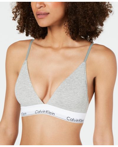 Calvin Klein Modern Cotton Lightly Lined Triangle Bralette Qf5650 in Brown