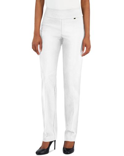 INC International Concepts Petite Straight-leg Pull-on Pants - White