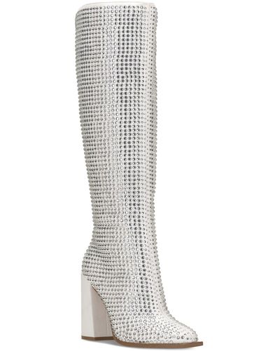 Jessica Simpson Lovelly Embellished Dress Boots - White