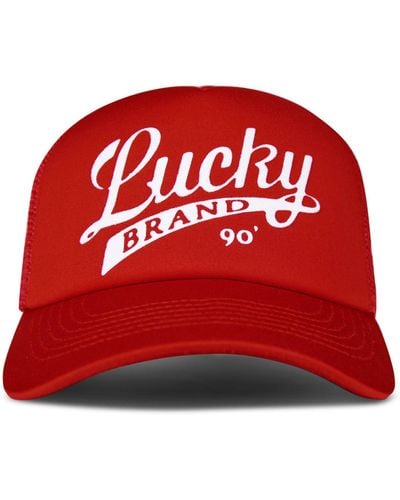 Lucky Brand Print Trucker Cap - Red