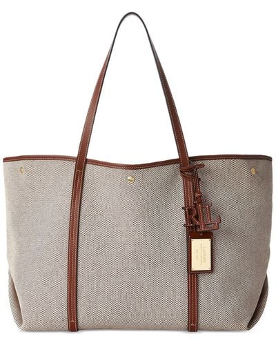 Lauren by Ralph Lauren Emerie Canvas And Leather Extra Large Tote - Brown