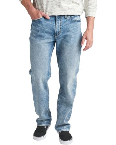 Silver Jeans Co. Hunter Athletic Fit Tapered Leg Jeans - Blue