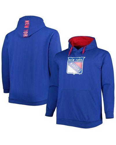 Profile New York Rangers Big And Tall Fleece Pullover Hoodie - Blue