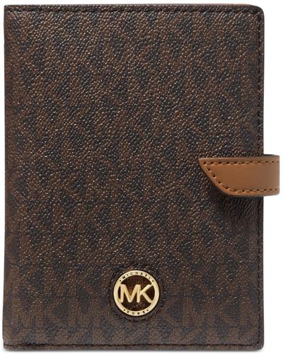 Michael Kors Michael Logo Heritage Medium Tab Passport Wallet - Black