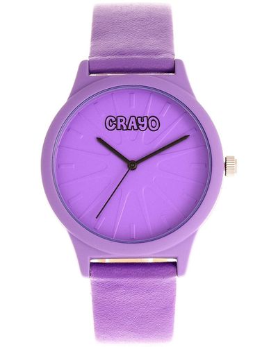 Crayo Splat Leatherette Strap Watch 38mm - Purple