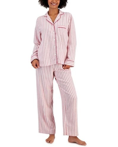 Charter Club Printed Cotton Flannel Packaged Pajama Set - Pink