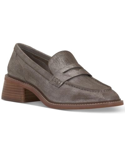 Vince Camuto Enachel Block-heel Tailored Loafer Flats - Brown