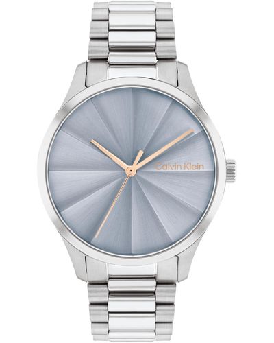 Calvin Klein 3-hand Silver-tone Bracelet Watch 35mm - Gray