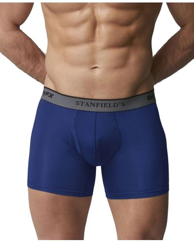 Stanfield's Dryfx Performance Boxer Brief Underwear - Blue
