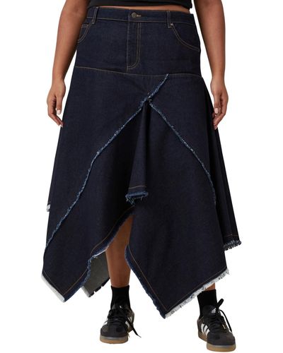 Cotton On Harper Denim Midi Skirt - Blue