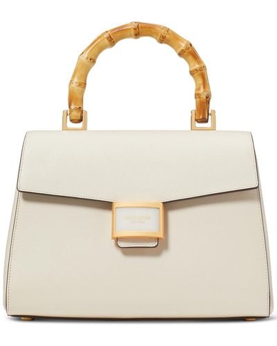 Kate Spade Katy Textured Leather Small Top Handle Bag - White