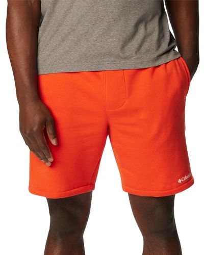 Columbia Trek Relaxed-fit Stretch Logo-print Fleece Shorts - Red