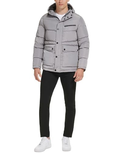 Kenneth Cole Quilted Puffer Jacket - Gray