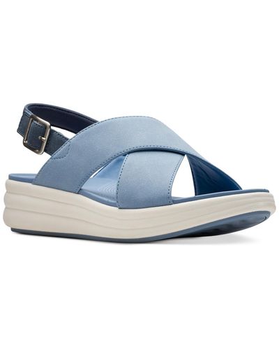 Clarks Drift Sun Slip-on Slingback Wedge Sandals - Blue