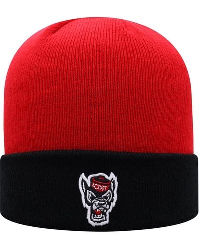 Top Of The World Red And Black Nc State Wolfpack Core 2-tone Cuffed Knit Hat