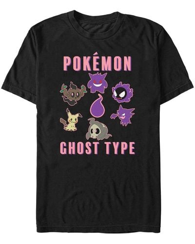 Fifth Sun Pokemon Team Ghost Group Short Sleeve T-shirt - Black