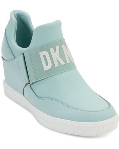 DKNY Cosmos Slip-on Logo Wedge Sneakers - Blue