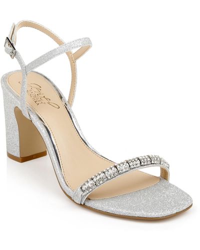 Badgley Mischka Charlee Embellished Evening Sandals - Metallic