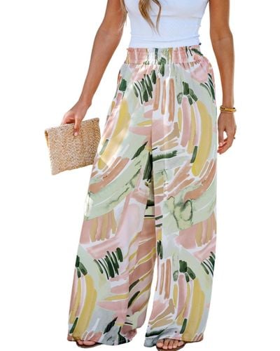 CUPSHE Surprise Me Abstract Print Paperbag Pants - Multicolor