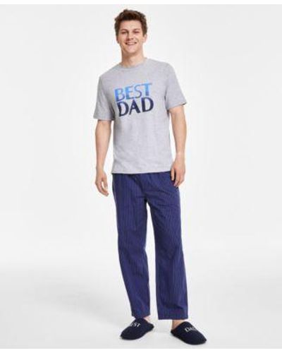 Club Room Best Dad Ever Pajama Separates Created For Macys - Blue