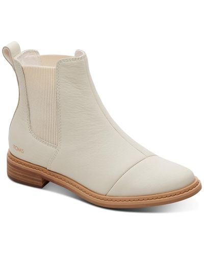 TOMS Charlie Pull On Chelsea Booties - White