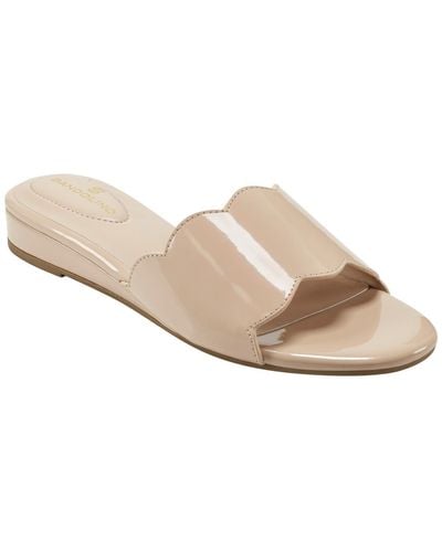 Bandolino Kayla Open Toe Slip-on Demi Wedge Sandals - White