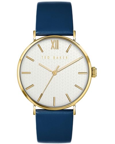 Ted Baker Phylipa Leather Strap Watch 43mm - Blue