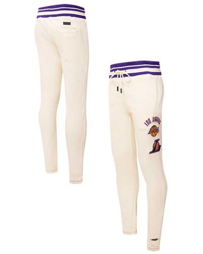 Pro Standard Los Angeles Lakers Retro Classic Fleece Sweatpants - White