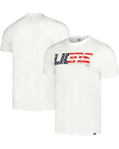 '47 Detroit Lions Flag Script Franklin T-shirt - White