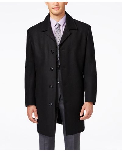 London Fog Coat, Coventry Wool-blend Overcoat - Black