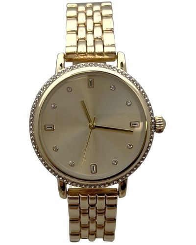 Olivia Pratt Gold Elegant Everyday Rhinestones Bezel Watch - Metallic