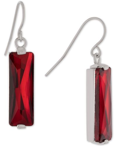 Giani Bernini Crystal Rectangle Drop Earrings - Red