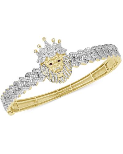 Macy's Diamond Lion King Bangle Bracelet (1-1/2 Ct. T.w. - Metallic